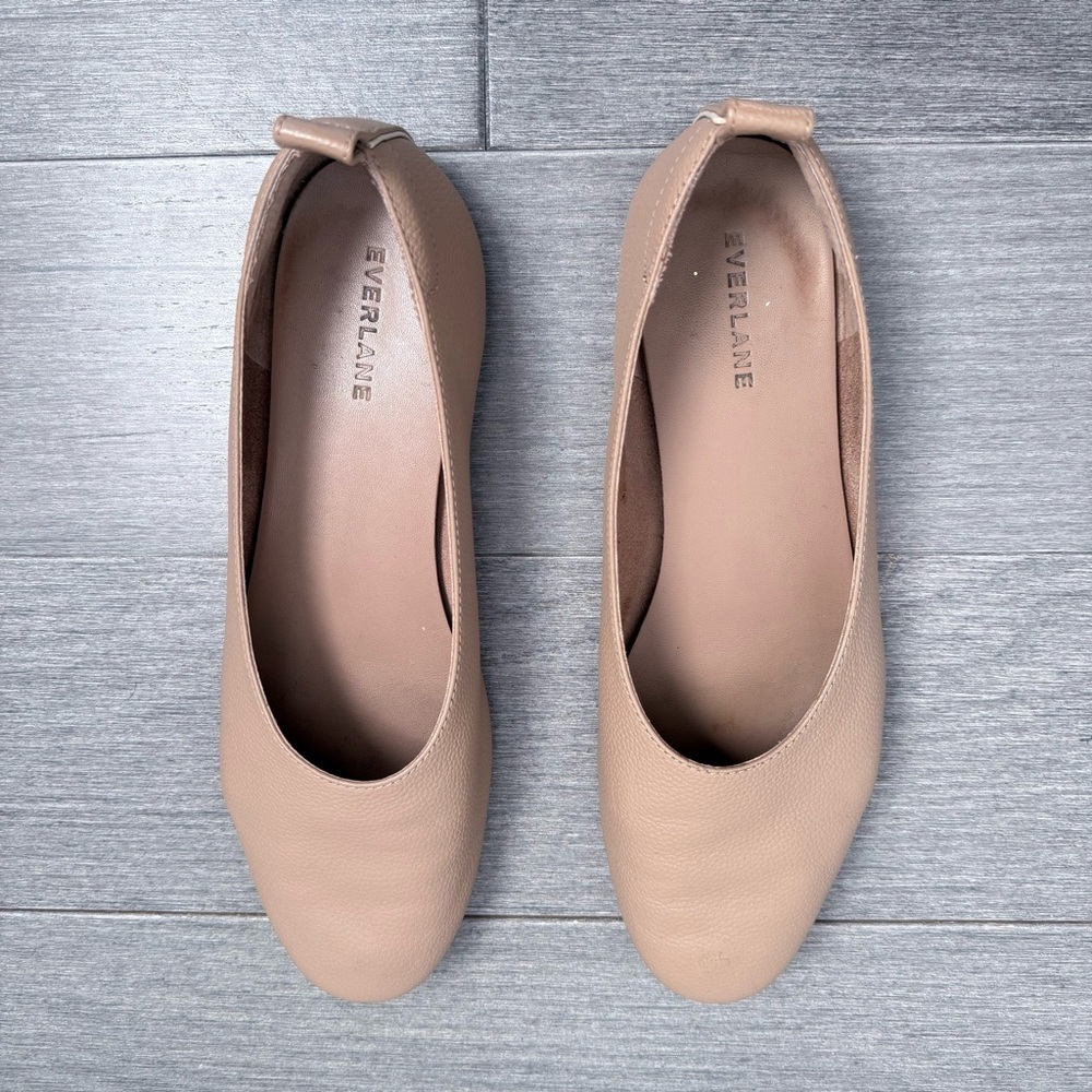 Everlane The Day Glove Ballet Flats Tan Nude Leather Minimalist Comfort Shoes 9 - Picture 3 of 13